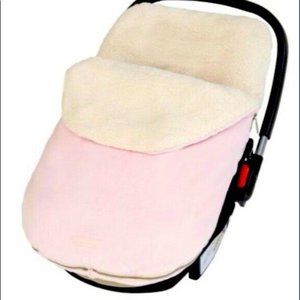 JJ Cole Bundle Me Car Seat Cover Winter Sherpa Fleece Pink Infant up t…